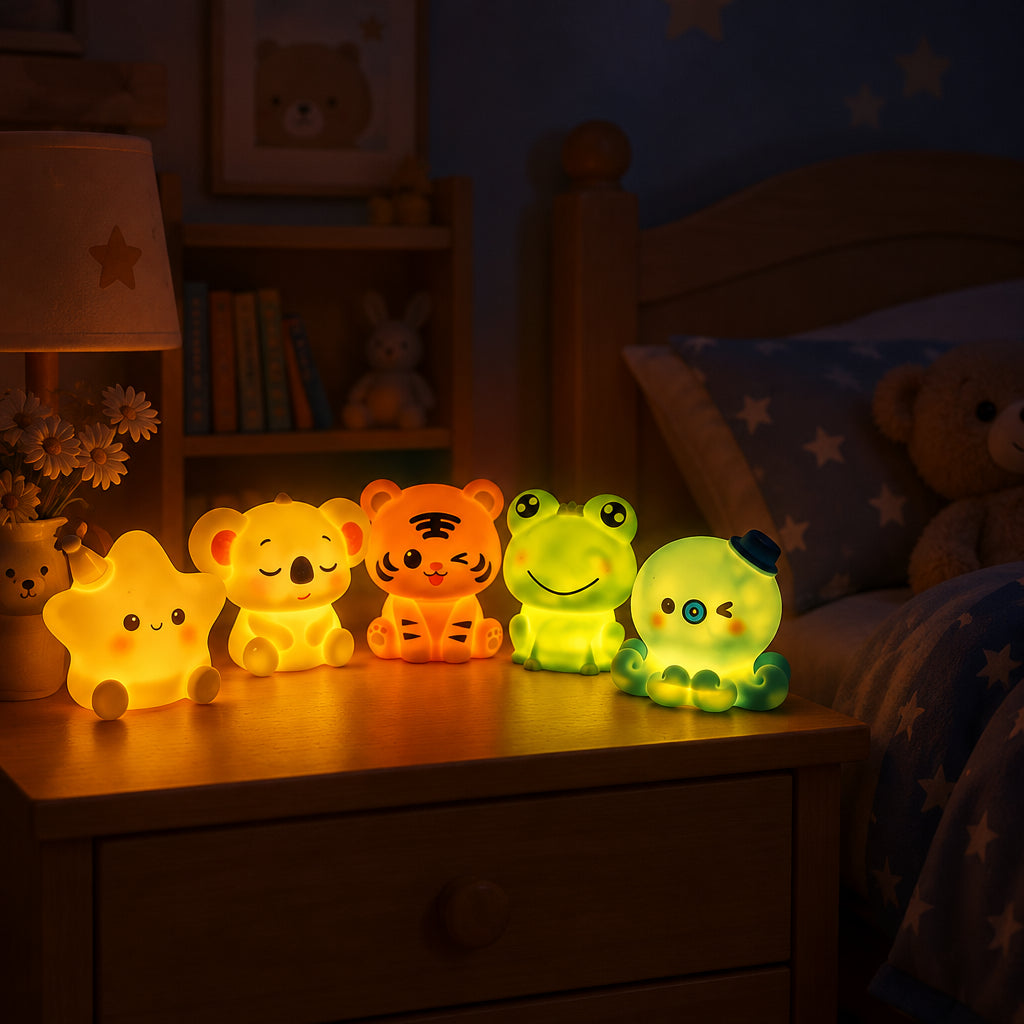 Lampe veilleuse LED animaux et fruits