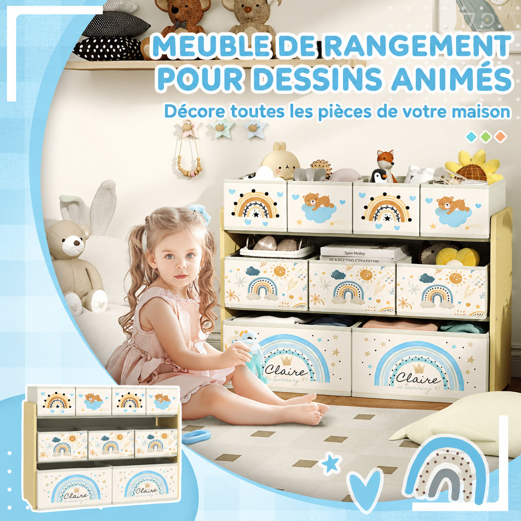 Meuble de rangement enfant – 9 paniers pour jouets