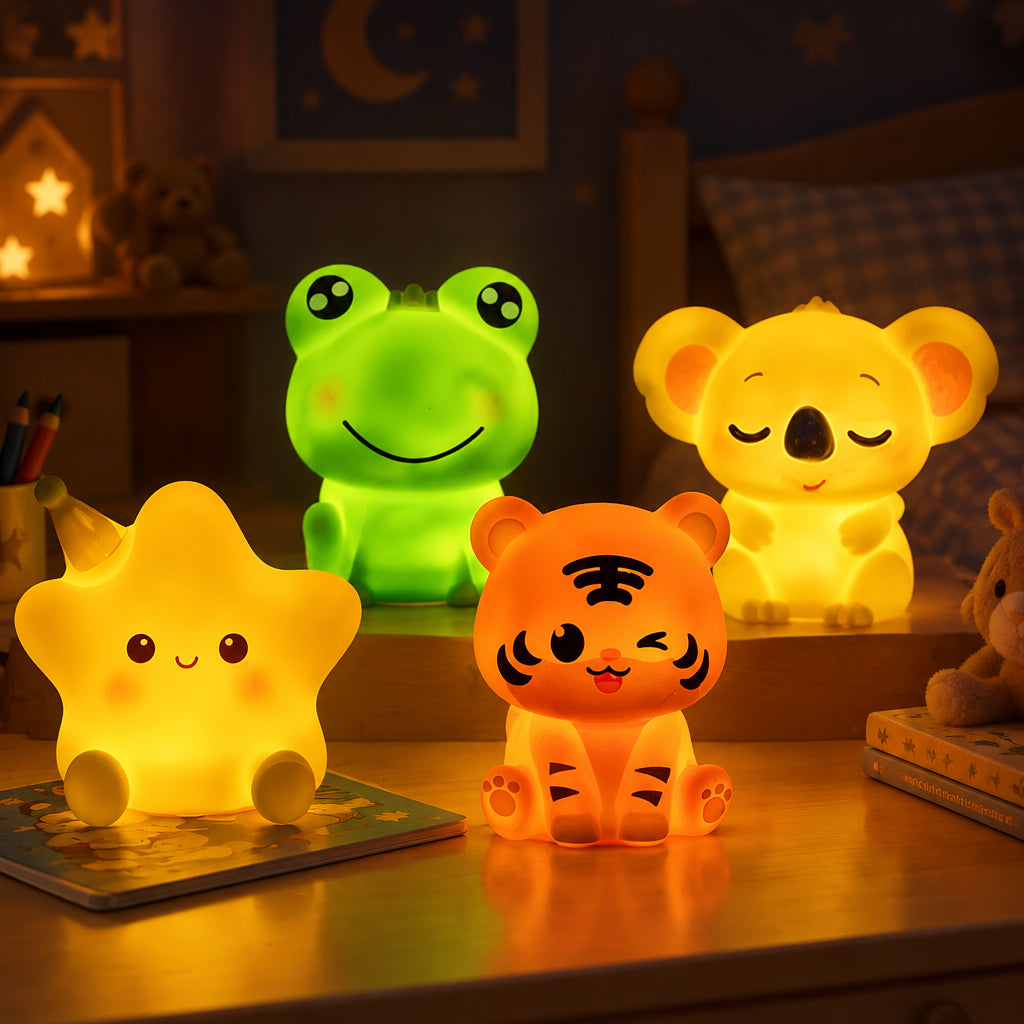 Lampe veilleuse LED animaux et fruits