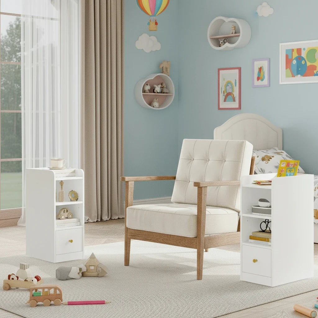 Table de chevet blanche enfant - Espace Enfant