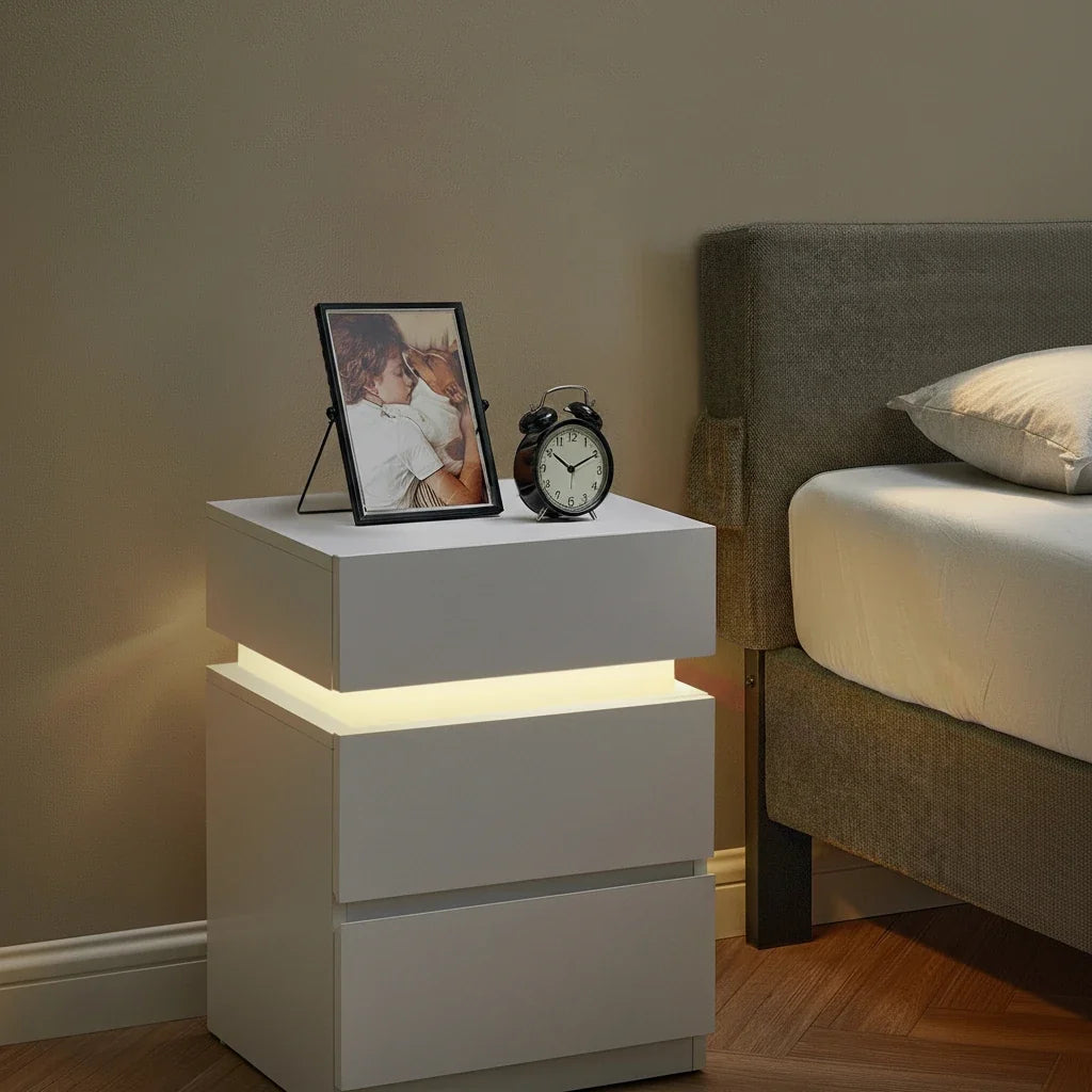 Table de chevet blanche moderne - Espace Enfant