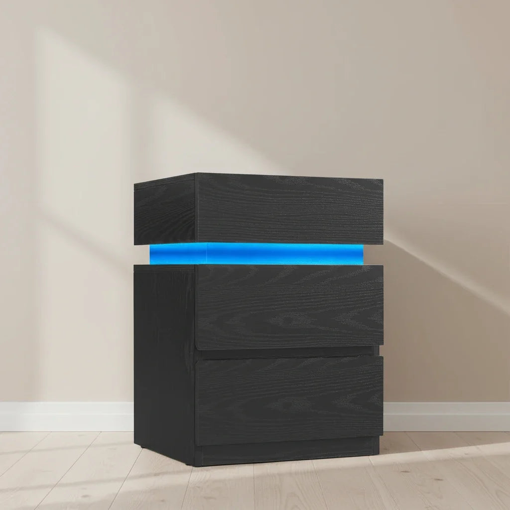 Table de chevet noir LED - Espace Enfant