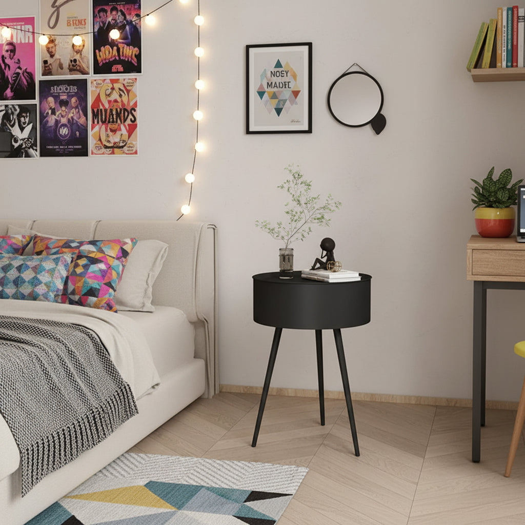 Table de chevet noir chambre - Espace Enfant