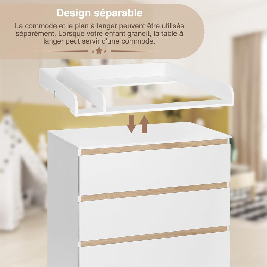 Table à langer commode chambre bébé détail - Espace Enfant