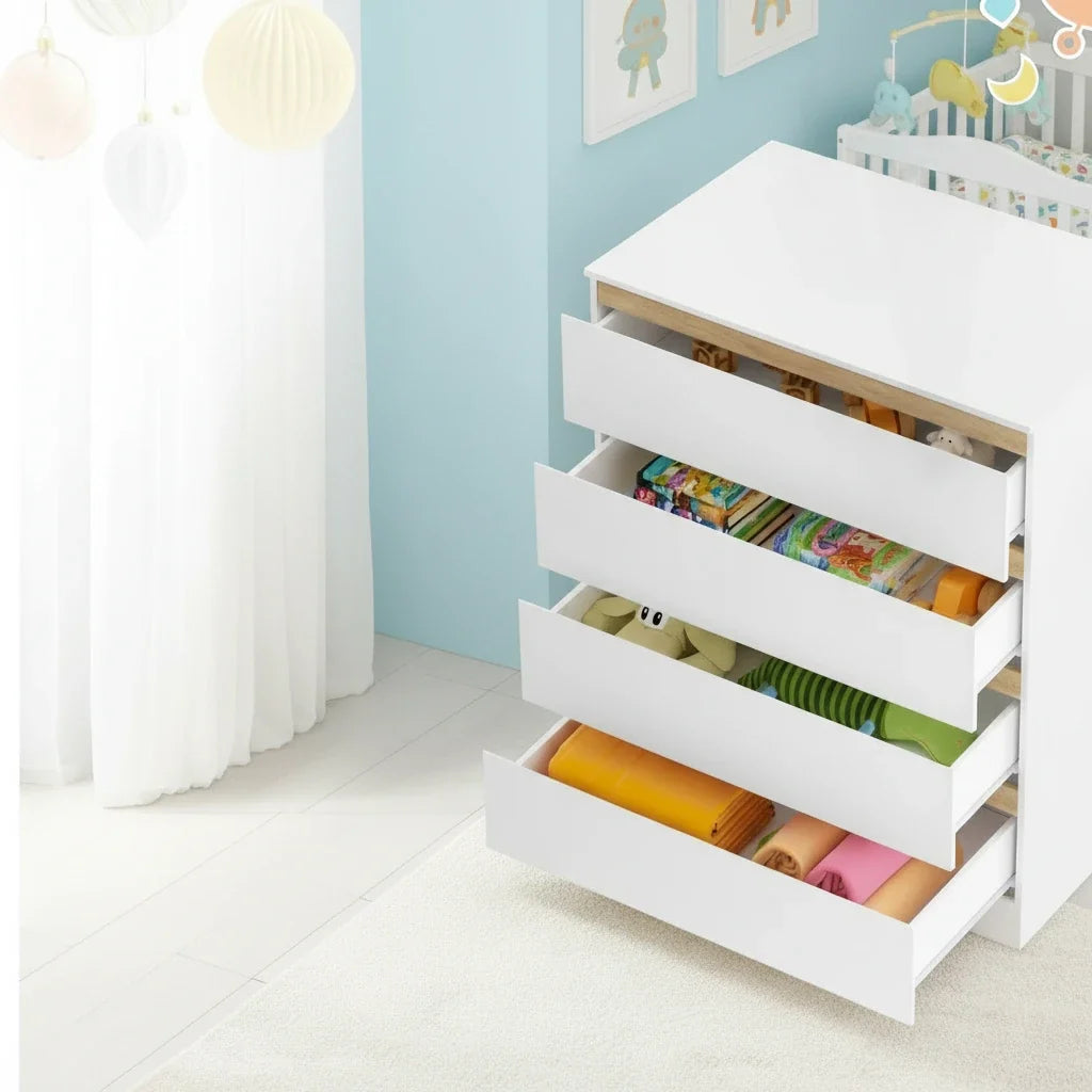 Table à langer tiroirs chambre bébé - Espace Enfant