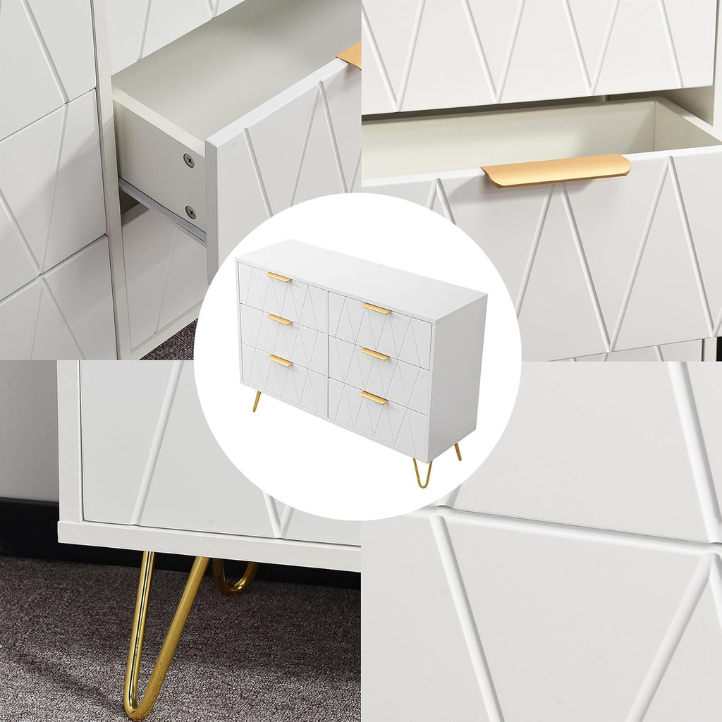 detaille commode blanche 4 tiroirs chambre  - Espace Enfant