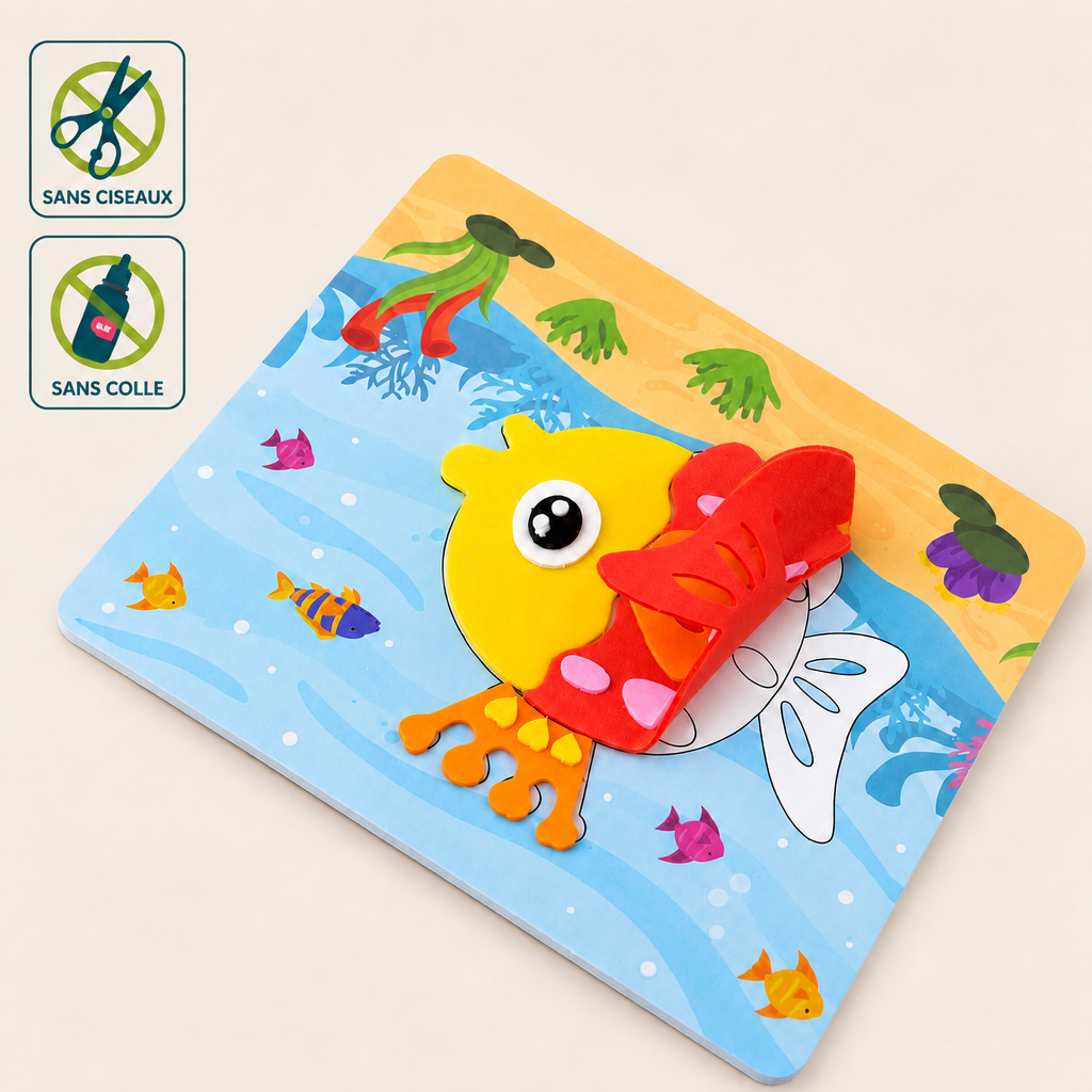 Kit créatif stickers 3D en mousse avec texte en français