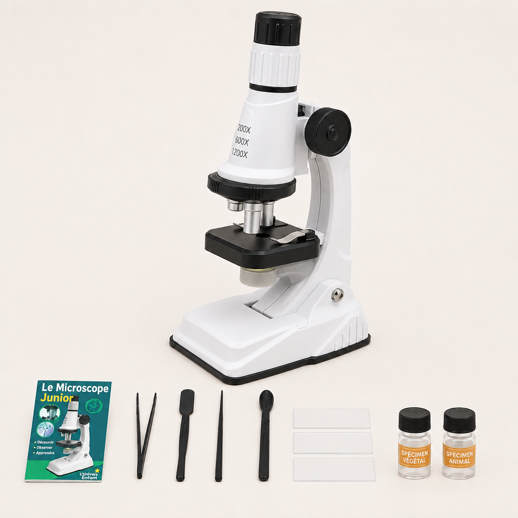 Microscope 1200x pour enfants avec texte en français