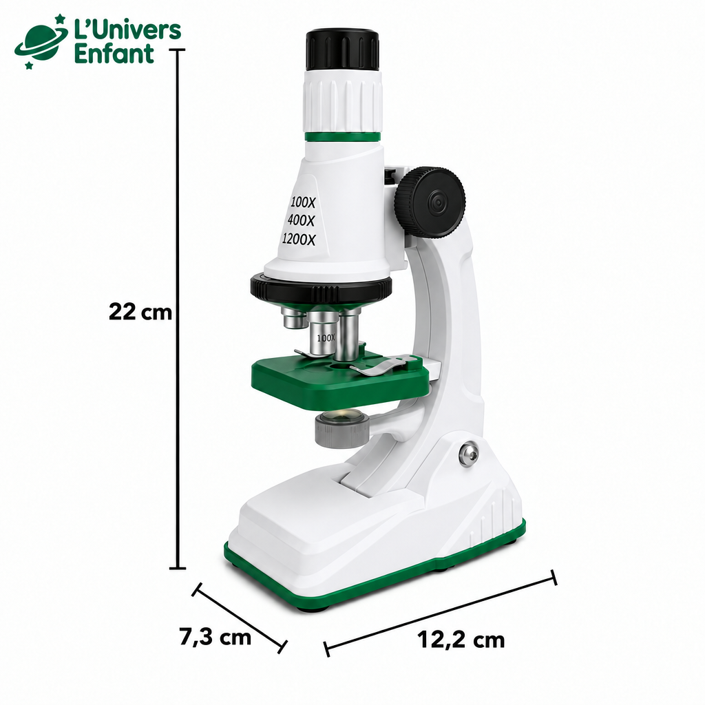 Microscope 1200x pour enfants avec texte en français