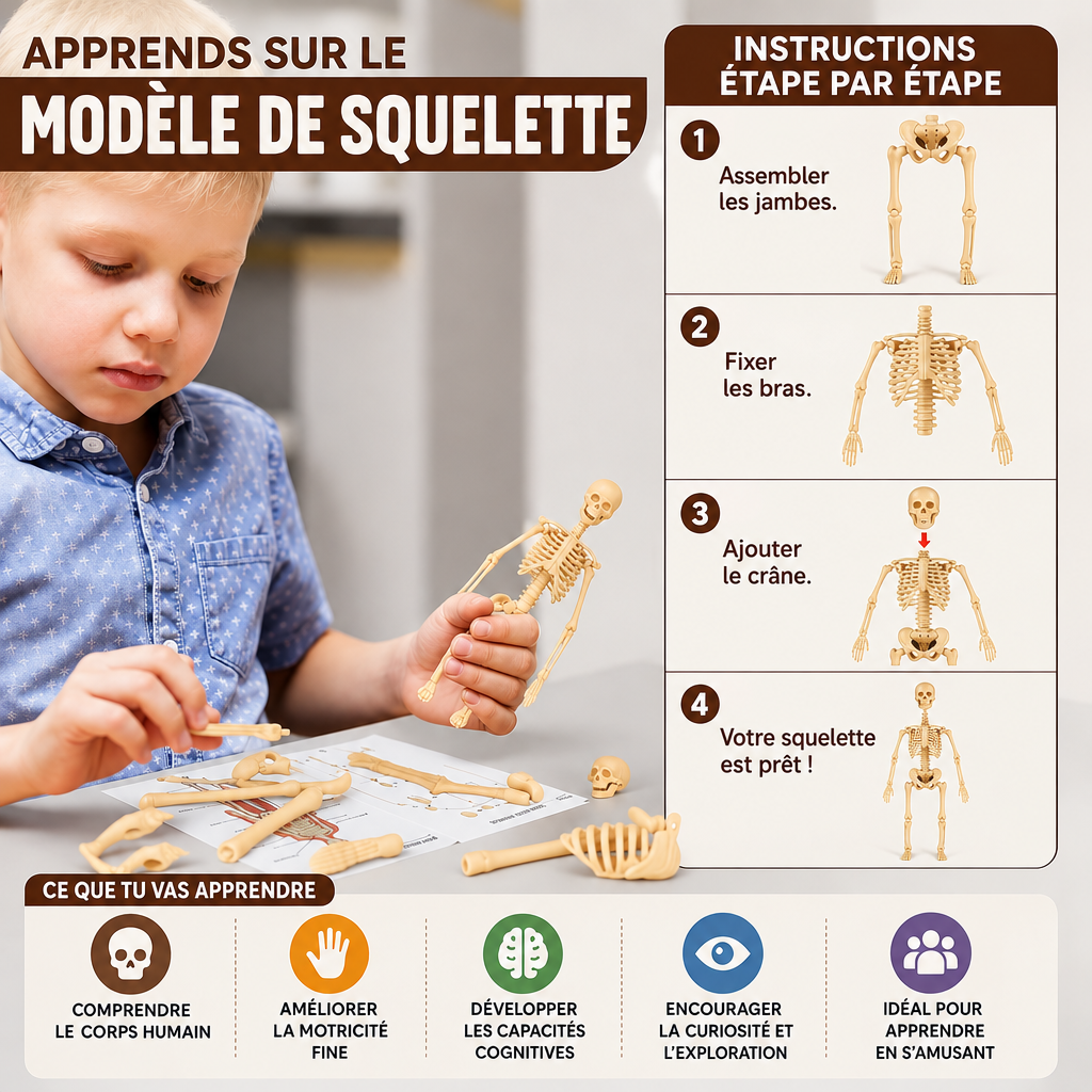 Modèle anatomique du corps humain avec texte en français