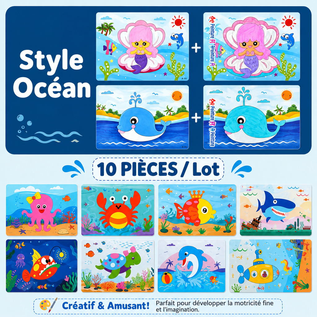 Kit créatif stickers 3D en mousse avec texte en français