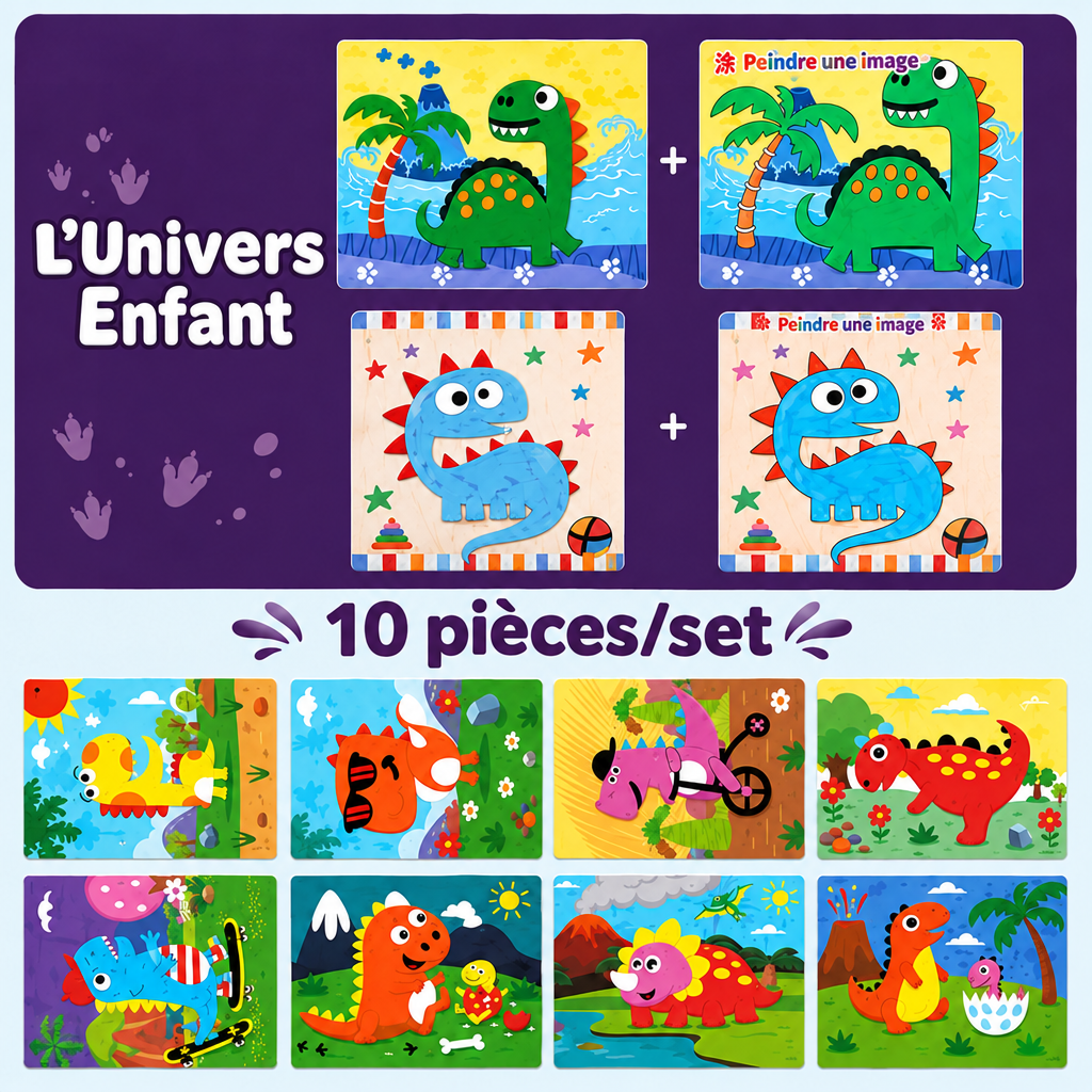 Kit créatif stickers 3D en mousse avec texte en français