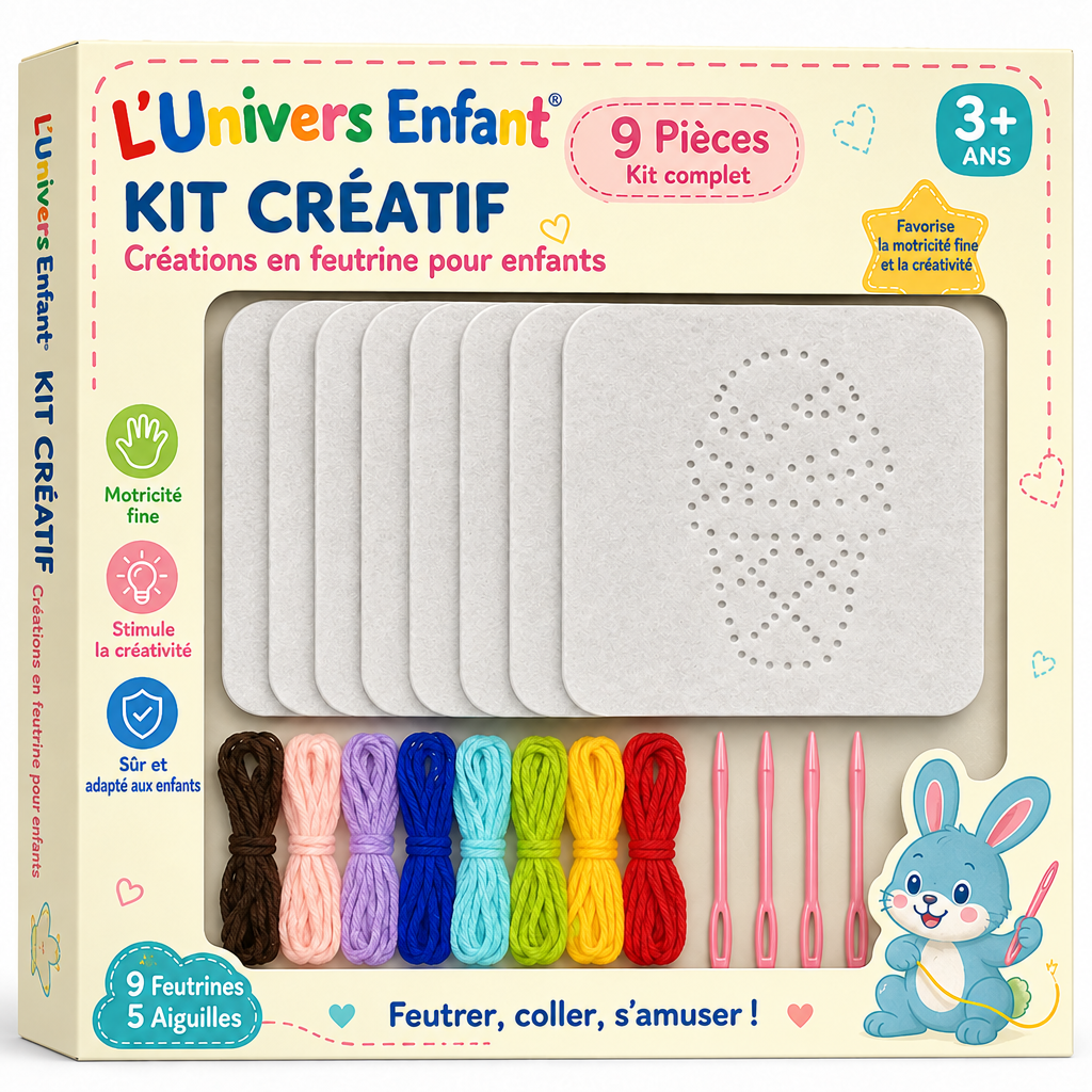 Jeu de laçage et couture pour enfants avec texte en français