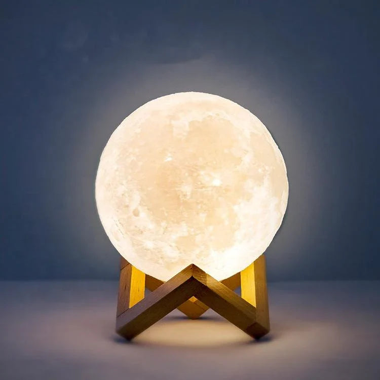 Veilleuse en forme de lune blanche sur socle enfant - Espace Enfant