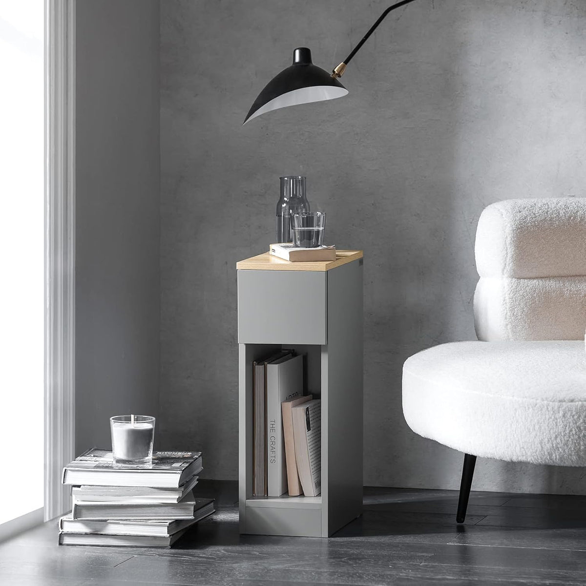 Table de chevet grise - Espace Enfant